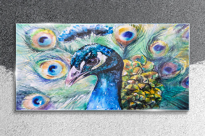 Painting bird animal paw Glass Wall Art