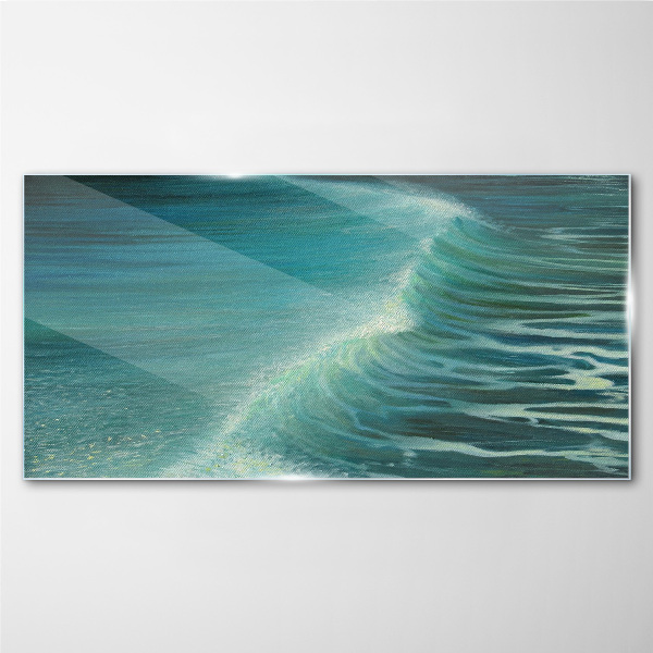 Calm ocean waves Glass Wall Art