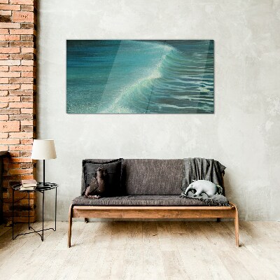 Calm ocean waves Glass Wall Art