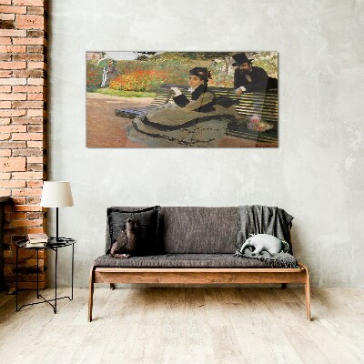 A walk in the garden Glass Wall Art