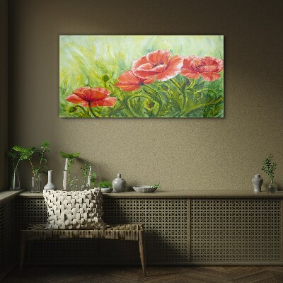 Flowers in a spring meadow Glass Wall Art