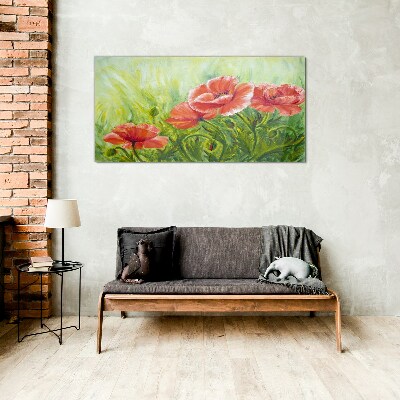 Flowers in a spring meadow Glass Wall Art