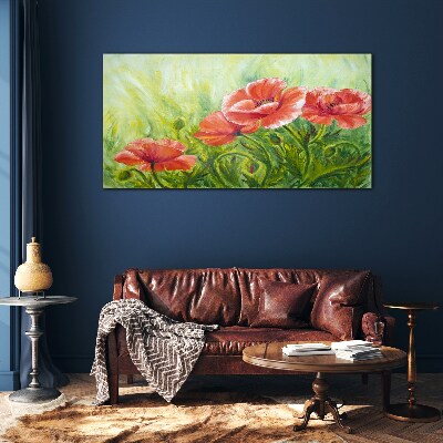 Flowers in a spring meadow Glass Wall Art