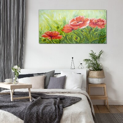 Flowers in a spring meadow Glass Wall Art