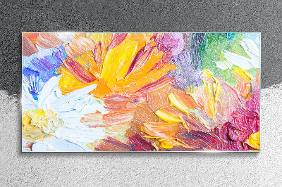 Colorful bouquet of flowers Glass Wall Art