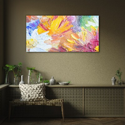 Colorful bouquet of flowers Glass Wall Art