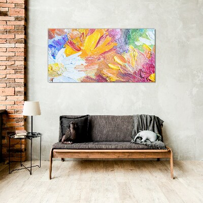 Colorful bouquet of flowers Glass Wall Art