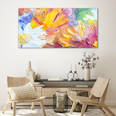 Colorful bouquet of flowers Glass Wall Art