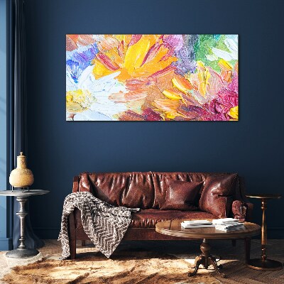 Colorful bouquet of flowers Glass Wall Art