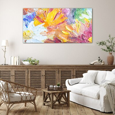 Colorful bouquet of flowers Glass Wall Art