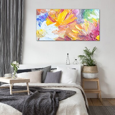 Colorful bouquet of flowers Glass Wall Art