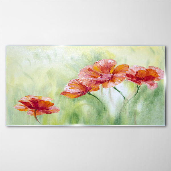 Flowers in pastel shades Glass Wall Art