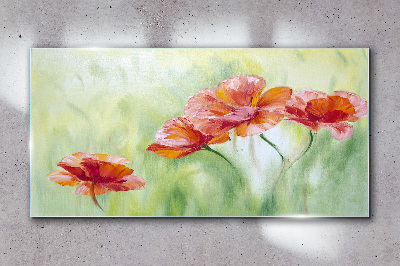 Flowers in pastel shades Glass Wall Art