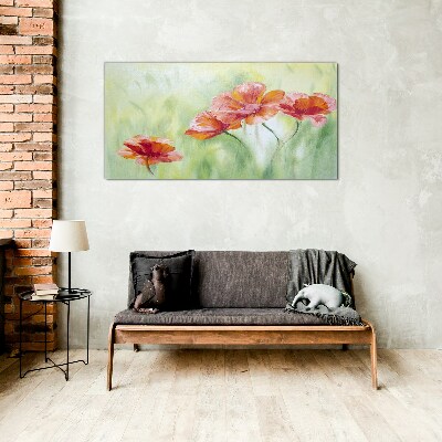 Flowers in pastel shades Glass Wall Art