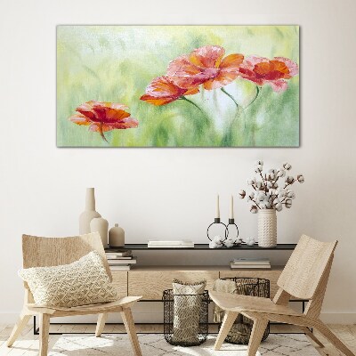 Flowers in pastel shades Glass Wall Art