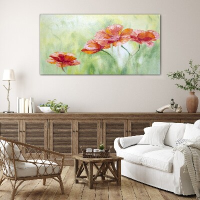 Flowers in pastel shades Glass Wall Art