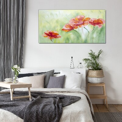 Flowers in pastel shades Glass Wall Art