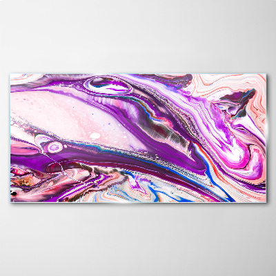 Purple waves of abstraction Glass Wall Art