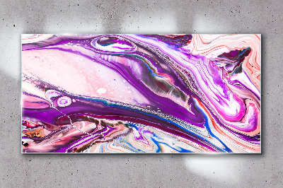 Purple waves of abstraction Glass Wall Art