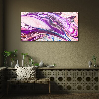 Purple waves of abstraction Glass Wall Art
