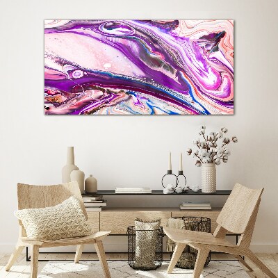Purple waves of abstraction Glass Wall Art