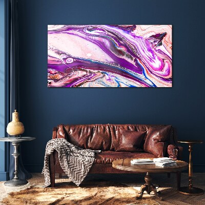Purple waves of abstraction Glass Wall Art