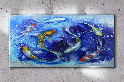 Animal koi fish water Glass Wall Art