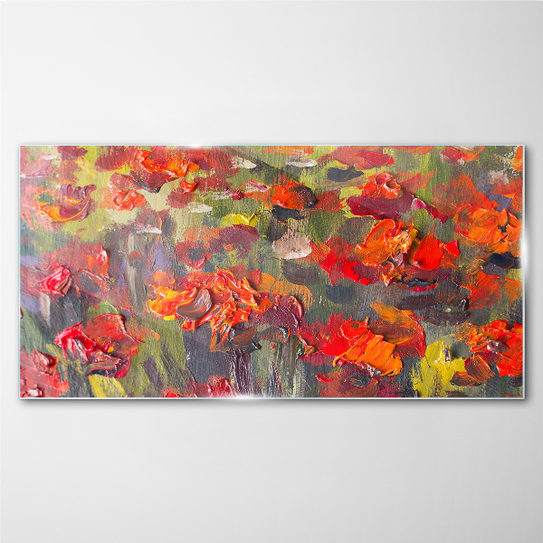 Floral explosion of colors Glass Wall Art