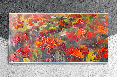 Floral explosion of colors Glass Wall Art