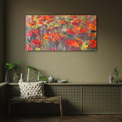 Floral explosion of colors Glass Wall Art