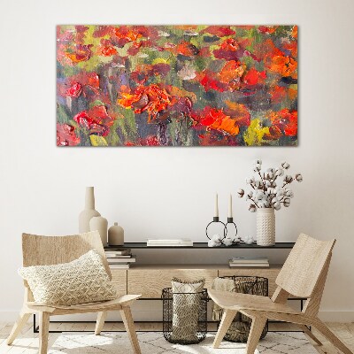 Floral explosion of colors Glass Wall Art