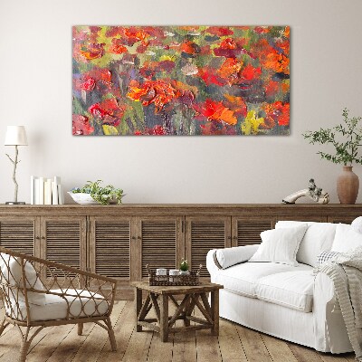 Floral explosion of colors Glass Wall Art