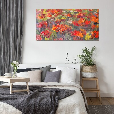 Floral explosion of colors Glass Wall Art