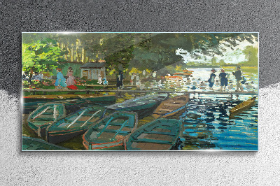 La Grenouillere Monet Glass Wall Art