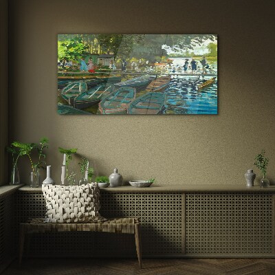 La Grenouillere Monet Glass Wall Art