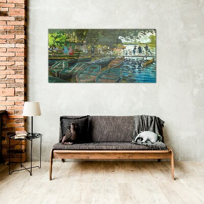 La Grenouillere Monet Glass Wall Art