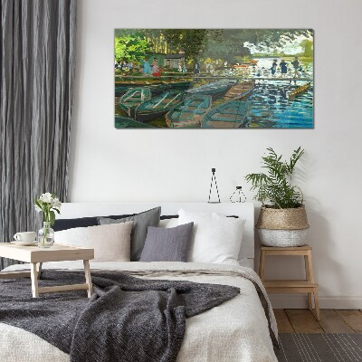 La Grenouillere Monet Glass Wall Art