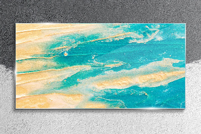 Ocean waves on the sand Glass Wall Art