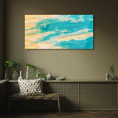 Ocean waves on the sand Glass Wall Art