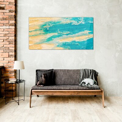 Ocean waves on the sand Glass Wall Art