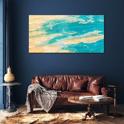 Ocean waves on the sand Glass Wall Art