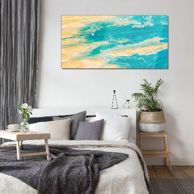 Ocean waves on the sand Glass Wall Art