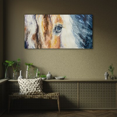 Watercolor horse portrait Glass Wall Art