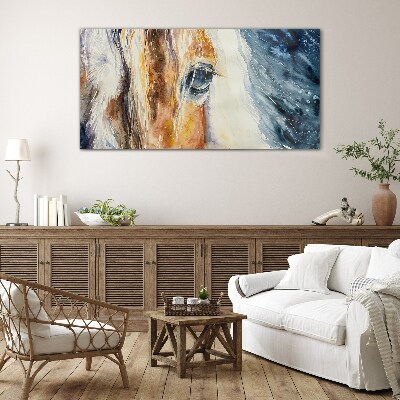 Watercolor horse portrait Glass Wall Art