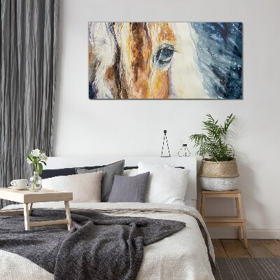 Watercolor horse portrait Glass Wall Art