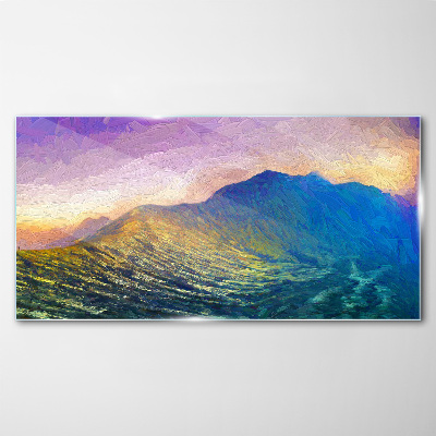 Waves in the setting sun Glass Wall Art