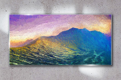 Waves in the setting sun Glass Wall Art