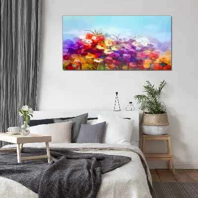 Colorful floral landscape in spring Glass Wall Art