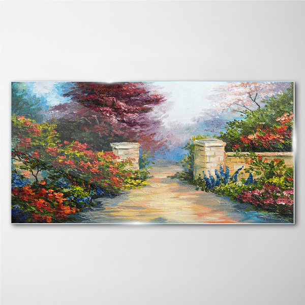 A flower paradise in colors Glass Wall Art