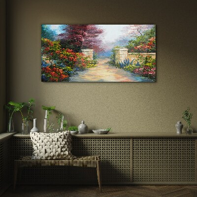 A flower paradise in colors Glass Wall Art
